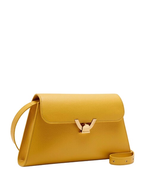 DEW Bolso de hombro mediano en piel martillada soleado - Bolsos Mujer