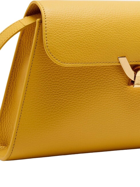 DEW Bolso de hombro mediano en piel martillada soleado - Bolsos Mujer