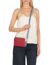COCCINELLE TEBE TRICOLOR Mini bolso de hombro en piel martillada sangr/blan/azul - Bolsos Mujer - 4