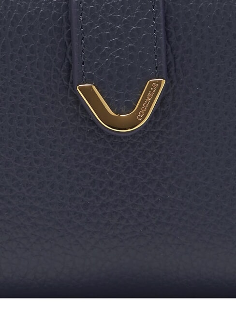 DEW Cartera mediana de piel martillada azul medianoche - Carteras Mujer