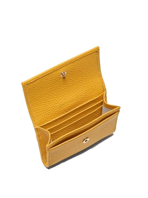 METALLIC SOFT Tarjetero de cuero martillado soleado - Carteras Mujer