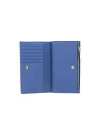 COCCINELLE METALLIC SOFT Cartera mediana de piel martillada azul - Carteras Mujer - 3