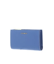 COCCINELLE METALLIC SOFT Cartera mediana de piel martillada azul - Carteras Mujer - 4