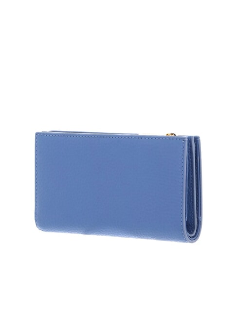 METALLIC SOFT Cartera mediana de piel martillada azul - Carteras Mujer