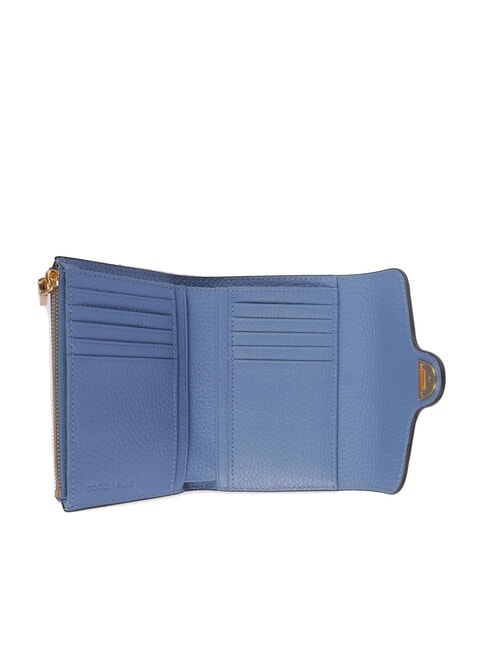 BEAT SOFT Cartera mediana de piel martillada azul - Carteras Mujer