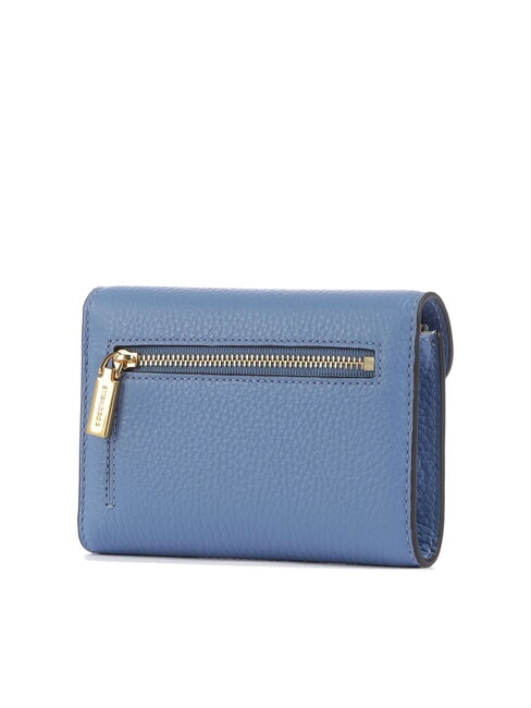 BEAT SOFT Cartera mediana de piel martillada azul - Carteras Mujer