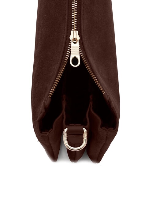 FEATHER SMALL Bolso bandolera pequeño de piel de ante oscuro - Bolsos Mujer