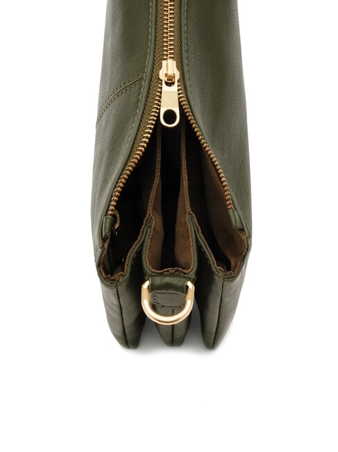 FEATHER SMALL Bolso bandolera pequeño de piel musgo - Bolsos Mujer