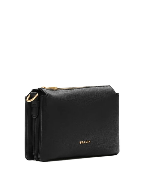 FEATHER SMALL Bolso bandolera pequeño de piel negro - Bolsos Mujer