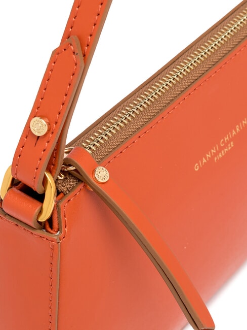 BROOKE Bolso bandolera de piel con bandolera coral - Bolsos Mujer