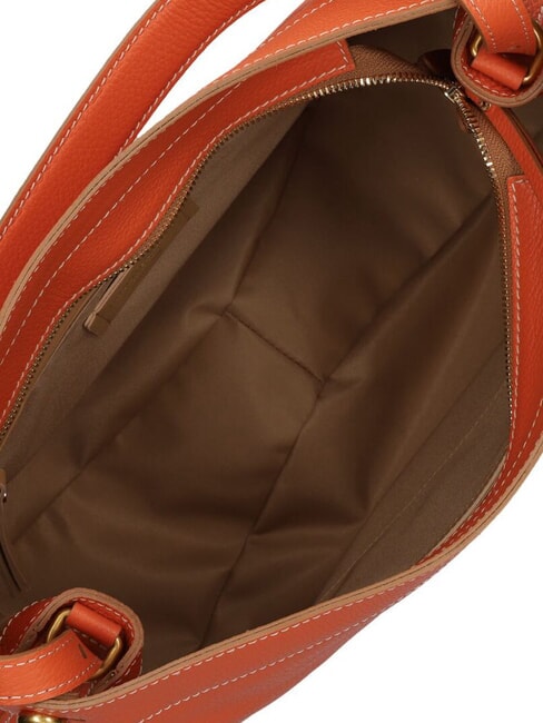 OTTAVIA  Bolso bandolera, en piel. coral - Bolsos Mujer