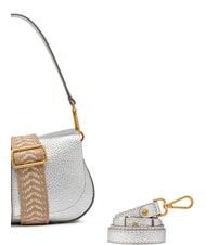 GIANNI CHIARINI HELENA ROUND Bolso de piel con doble bandolera. plata - Bolsos Mujer - 4