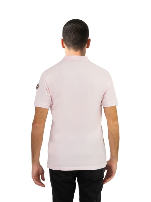 START Polo de manga corta de corte regular apenas rosa/blanco - camisa polo