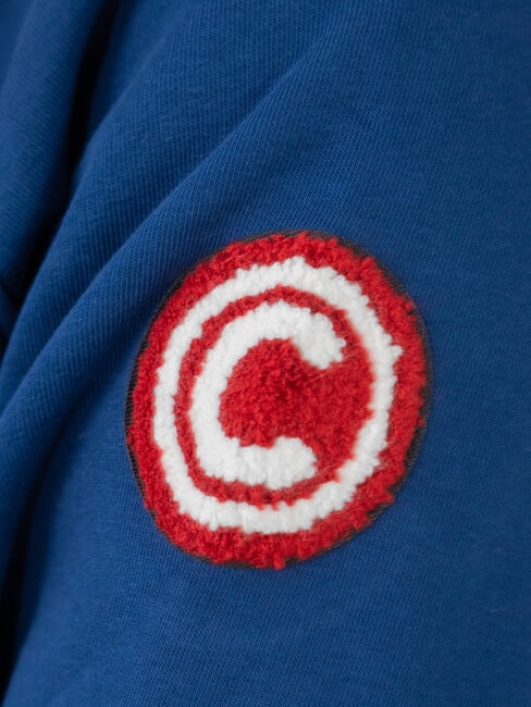 MODISH Sudadera de cuello redondo con parche vaqueros azules - Sudaderas