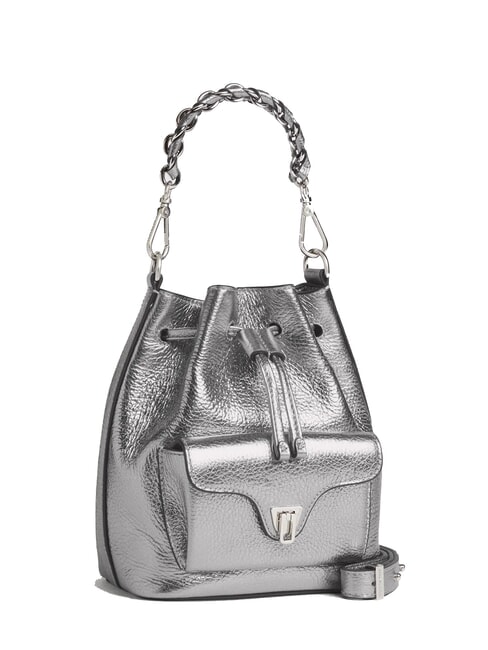 BEAT GENERATION Mini cubo de cuero acero - Bolsos Mujer