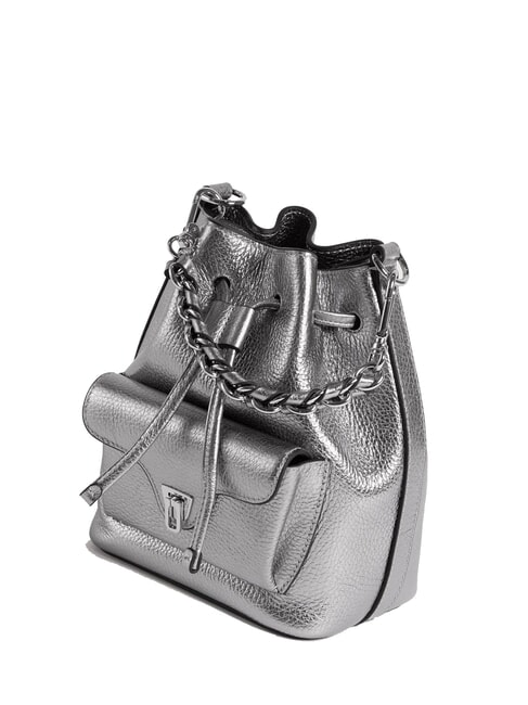 BEAT GENERATION Mini cubo de cuero acero - Bolsos Mujer