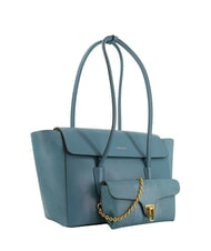 COCCINELLE DOUBLE BEAT Bolso de hombro de piel con clutch azul ártico - Bolsos Mujer - 3