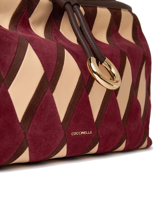 LISBET GEOMETRIC PATCH Bolso de piel con bandolera multigrosella/moreno - Bolsos Mujer