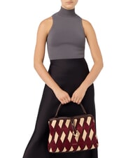 COCCINELLE LISBET GEOMETRIC PATCH Bolso de piel con bandolera multigrosella/moreno - Bolsos Mujer - 5