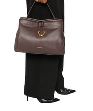 COCCINELLE LISBET Bolso de piel con bandolera morena - Bolsos Mujer - 5