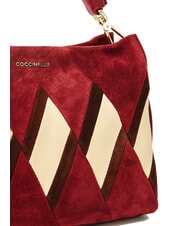COCCINELLE BOHEME NEW GEOMETETRIC PATCH Bolso de mano de piel de ante con bandolera mul.ribes/grosellas - Bolsos Mujer - 3