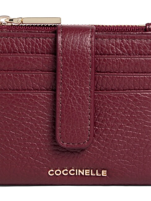 METALLIC SOFT Cartera mini de piel grosella - Carteras Mujer