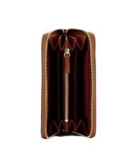 COCCINELLE METALLIC SOFT Cartera de piel texturizada con cremallera coñac - Carteras Mujer - 2