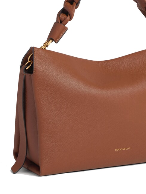 BOHEME GRANA DOUBLE Bolso de mano, con bandolera, en piel co&ntilde;ac/negro - Bolsos Mujer