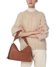 COCCINELLE BOHEME GRANA DOUBLE Bolso de mano, con bandolera, en piel co&ntilde;ac/negro - Bolsos Mujer - 4