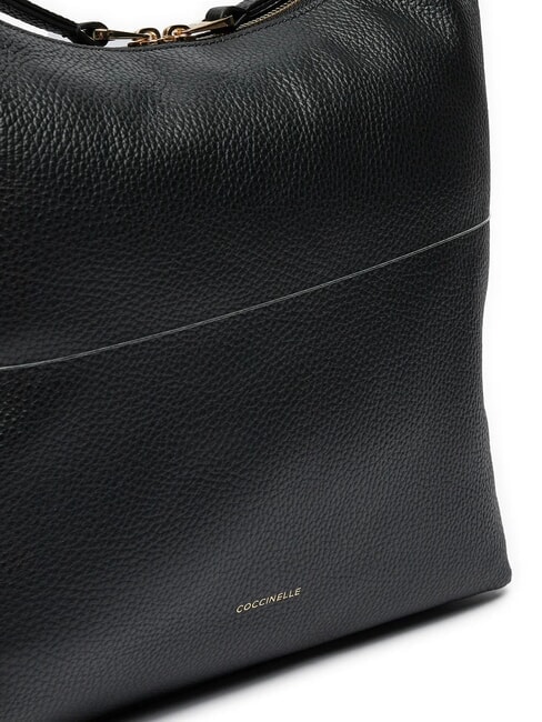 MALORY Bolso de hombro de piel martillada negro - Bolsos Mujer