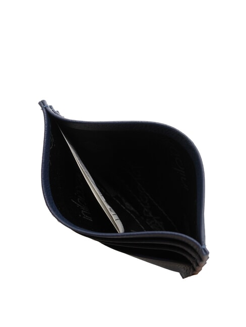 BASIC Tarjetero plano de cuero azul - Carteras Mujer