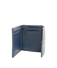 BRACCIALINI BASIC Cartera peque&ntilde;a de piel con solapa azul - Carteras Mujer - 2