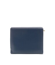 BRACCIALINI BASIC Cartera peque&ntilde;a de piel con solapa azul - Carteras Mujer - 3