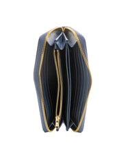 BRACCIALINI BASIC Cartera de cuero con cremallera azul - Carteras Mujer - 2