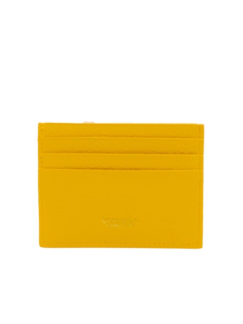 BASIC Tarjetero de cuero amarillo - Carteras Mujer