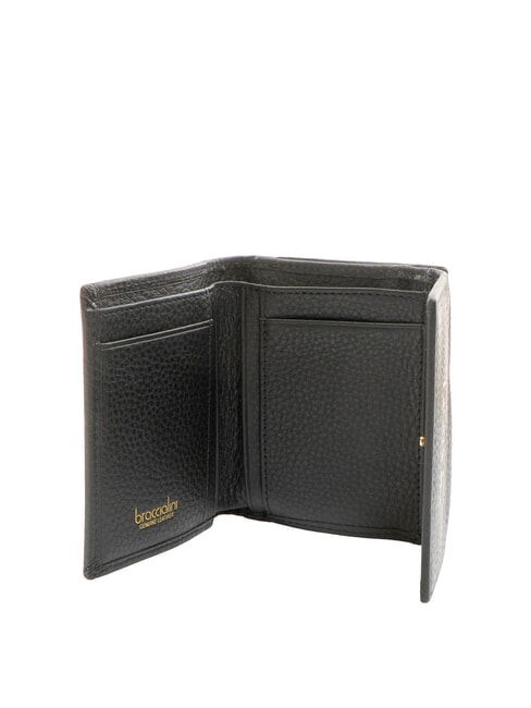 BASIC Cartera compacta de cuero negro - Carteras Mujer