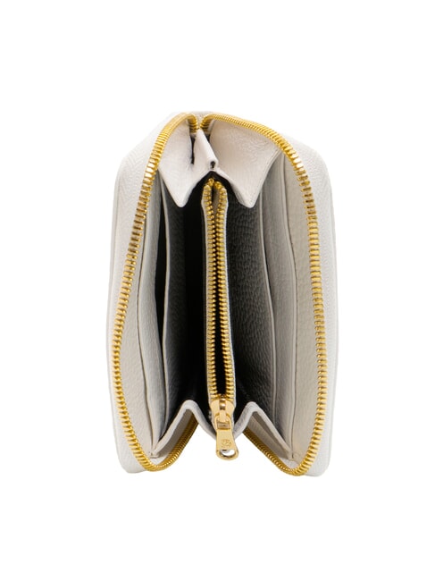 BASIC Cartera peque&ntilde;a de cuero con cremallera blanco - Carteras Mujer