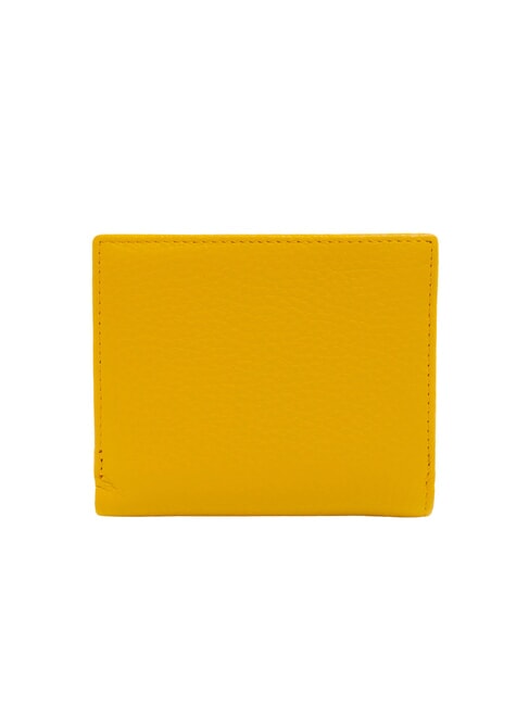 BASIC Cartera compacta de cuero amarillo - Carteras Mujer