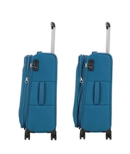 AMERICAN TOURISTER BLAZING RIDE Juego de 3 maletas con ruedas + bolsa de viaje + 2 mochilas + 2 neceseres verde azulado/naranja - Set Trolley - 4