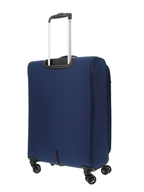 BLAZING RIDE Juego de 3 maletas con ruedas + bolsa de viaje + 2 mochilas + 2 neceseres azul marino/naranja - Set Trolley