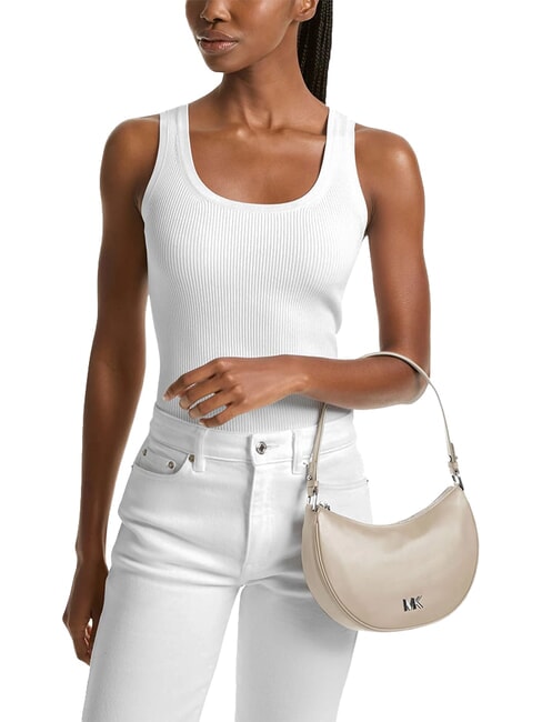 KYLA Bolso bandolera de piel, con correa para el hombro arena clara - Bolsos Mujer