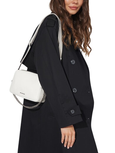 BRYANT Mini bolso de hombro, de piel blanco &oacute;ptico - Bolsos Mujer