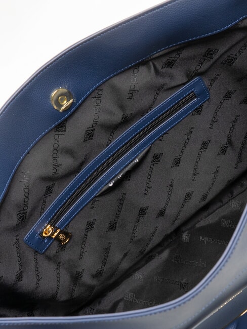 GRETA Bolso de hombro de piel azul - Bolsos Mujer