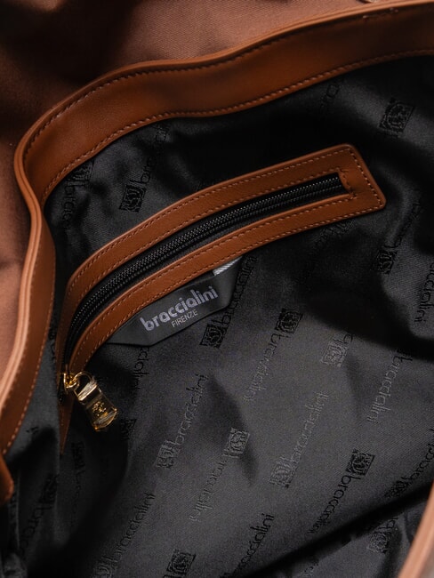 GRETA Bolso de piel con bandolera marrón - Bolsos Mujer