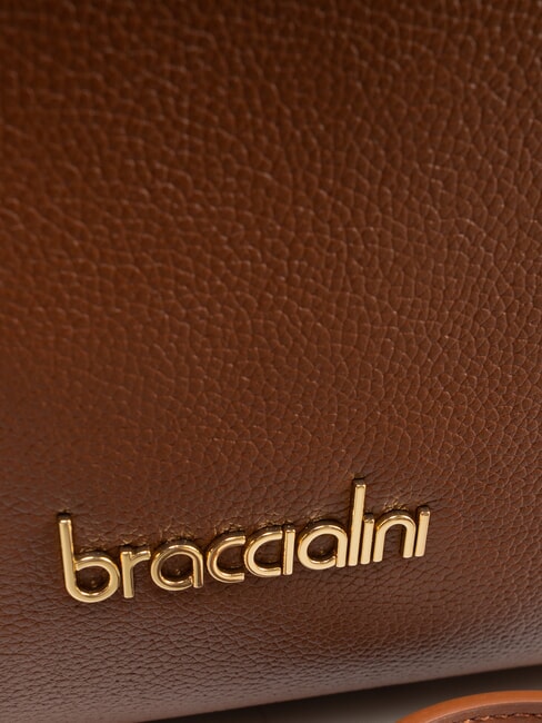 GRETA Bolso de piel tipo cartera con bandolera marrón - Bolsos Mujer