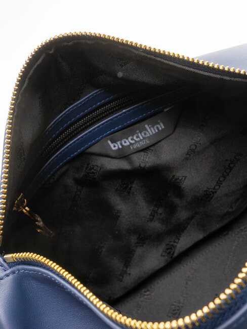 GRETA Bolso de piel tipo cartera con bandolera azul - Bolsos Mujer