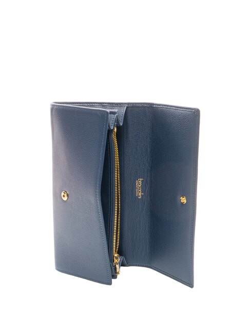 BASIC Cartera continental de piel azul - Carteras Mujer