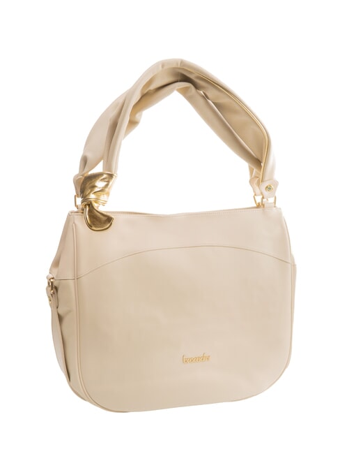 GRETA Bolso de hombro de piel beige - Bolsos Mujer
