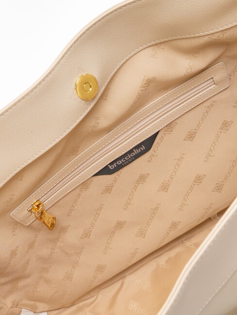 GRETA Bolso de hombro de piel beige - Bolsos Mujer