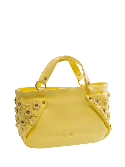 SOFIA Bolso de piel con pequeñas flores amarillo - Bolsos Mujer